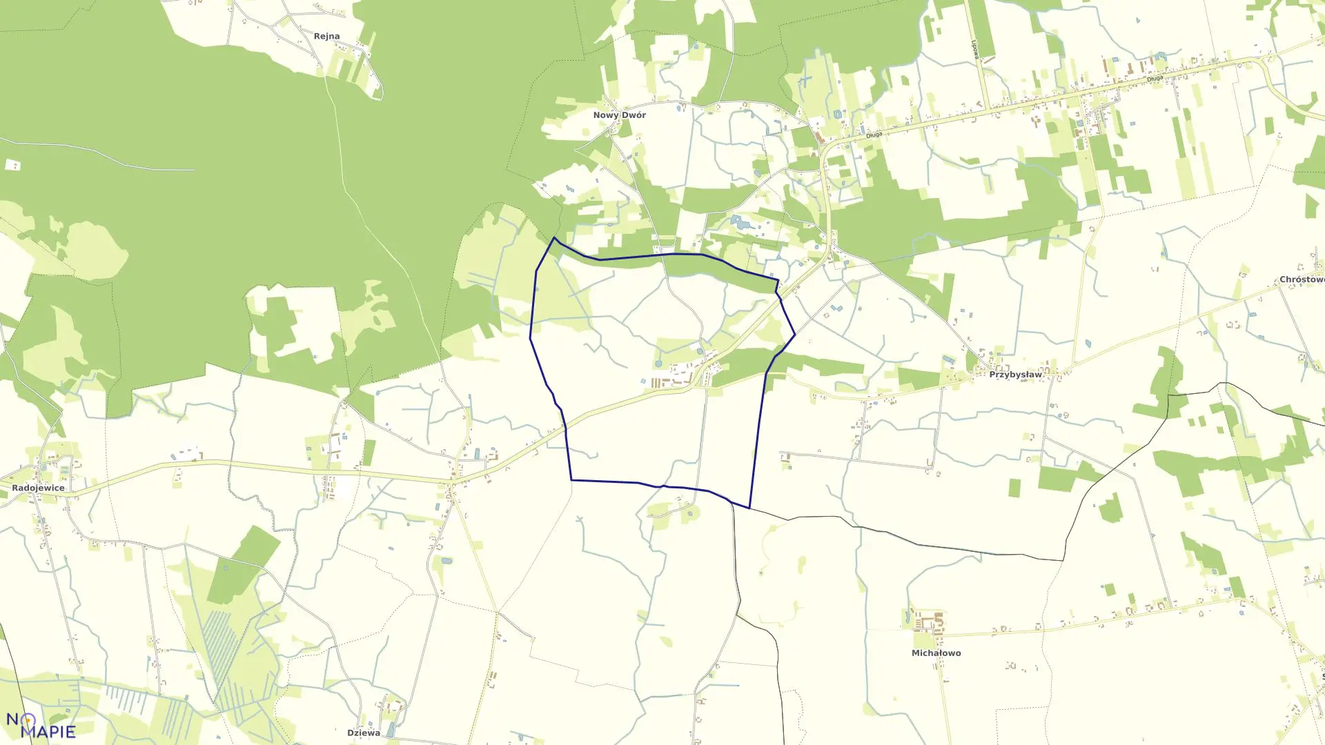 Mapa obrębu Bąkowo w gminie Dąbrowa Biskupia