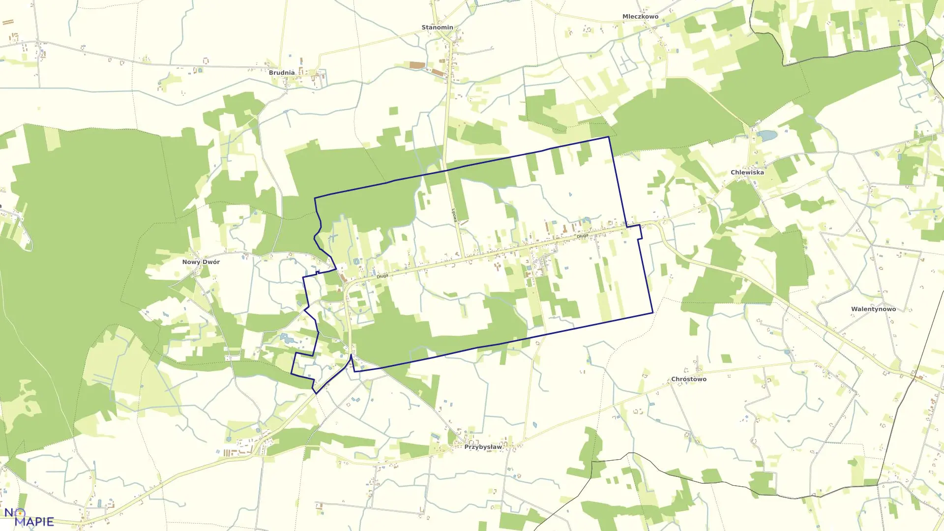 Mapa obrębu Dąbrowa Biskupia w gminie Dąbrowa Biskupia